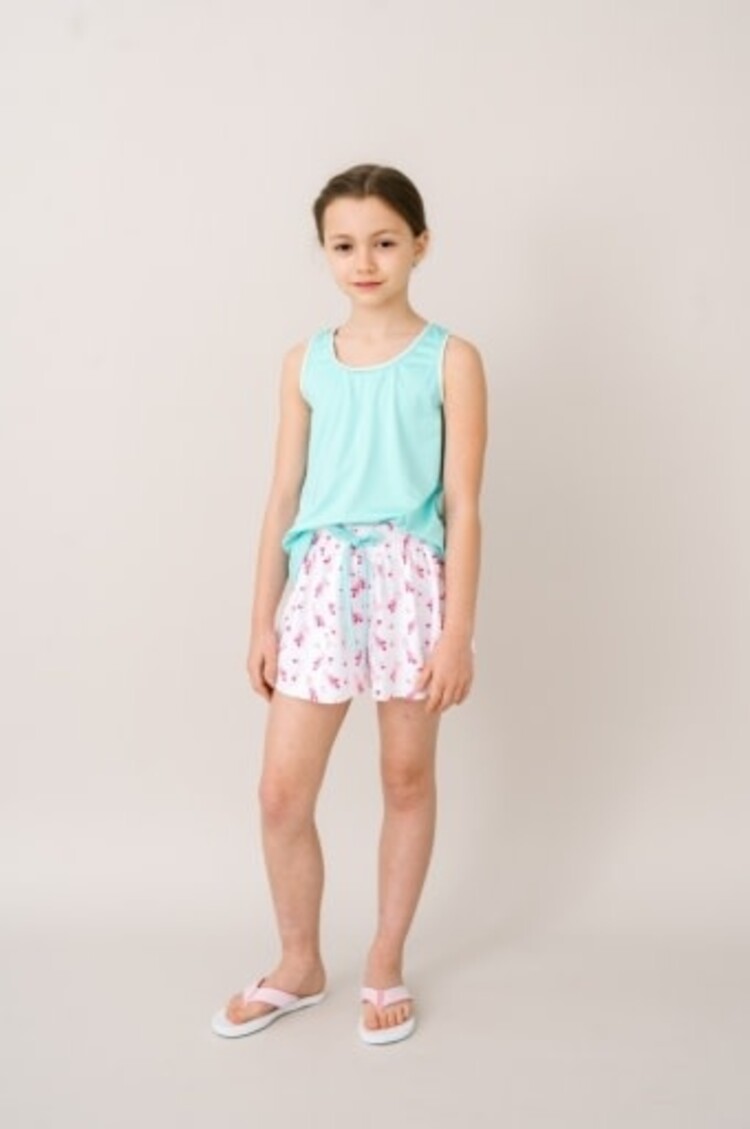 COTTON CANDY PINK ATHLEISURE WITH TOTALLY TURQUOISE PIPING