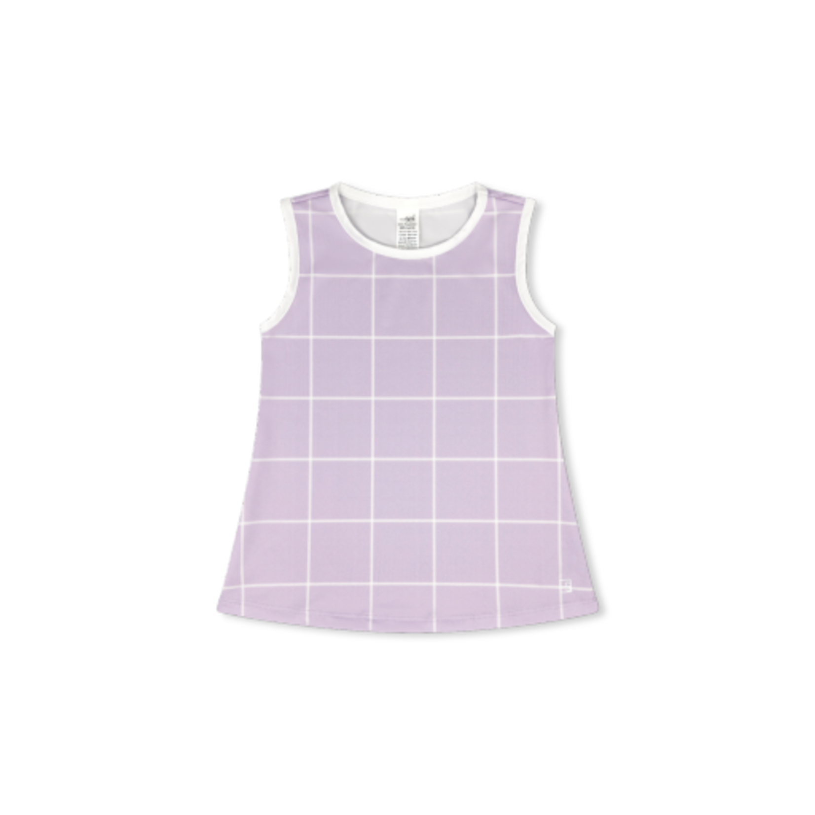 PETAL PURPLE WILLINGTON WINDOWPANE CUSTOM PRINT IN ATHLEISURE WITH PURE COCONUT WHITE WELTING