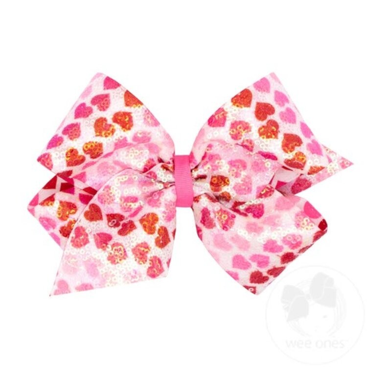 Wee Ones Sequin Heart Bow
