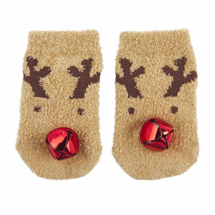Mud Pie Christmas Chenille Rattle Socks
