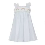 Petit Bebe LT Blue Gingham Smocked Rainbow Sundress