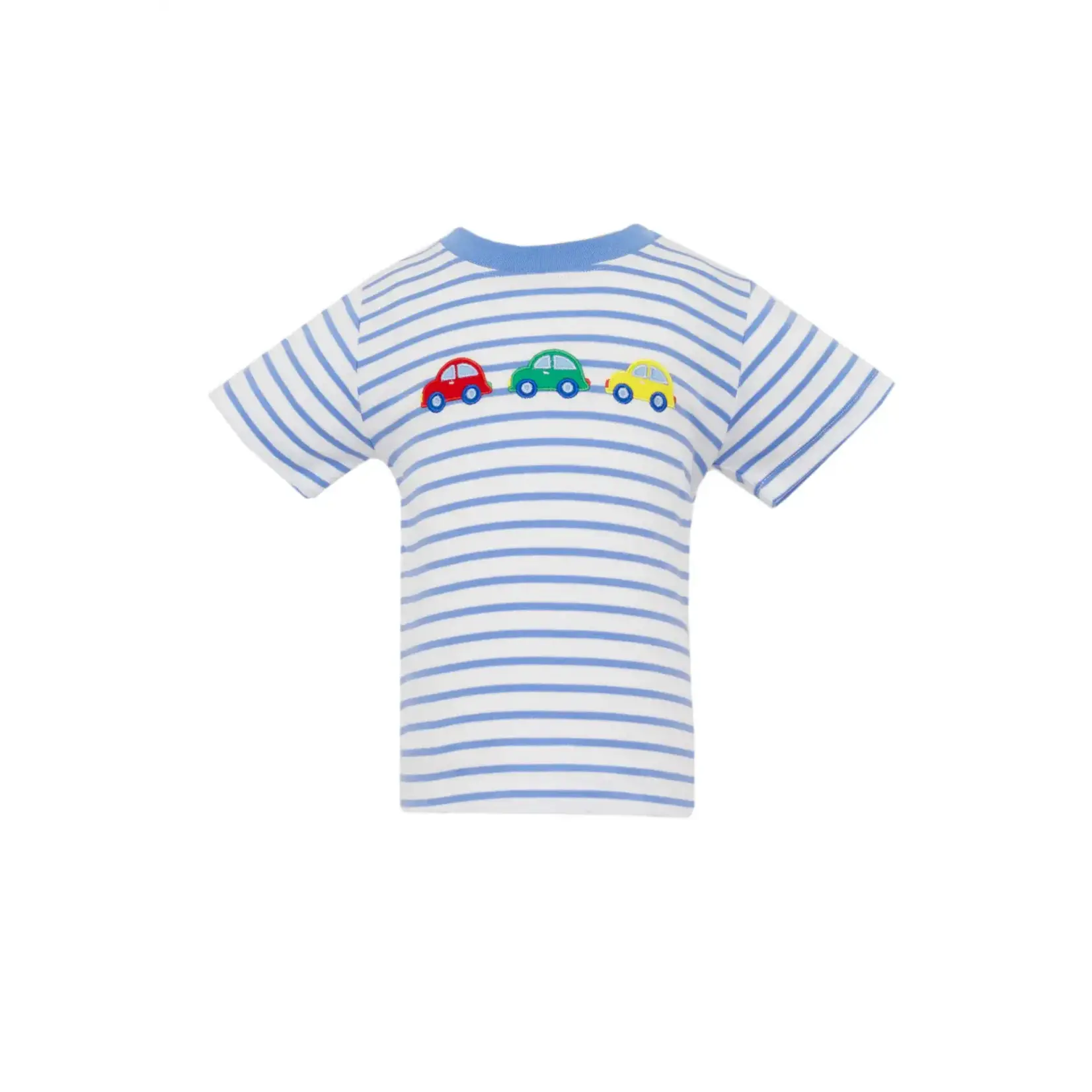 Claire & Charlie Blue Stripe Beep Beep Shirt