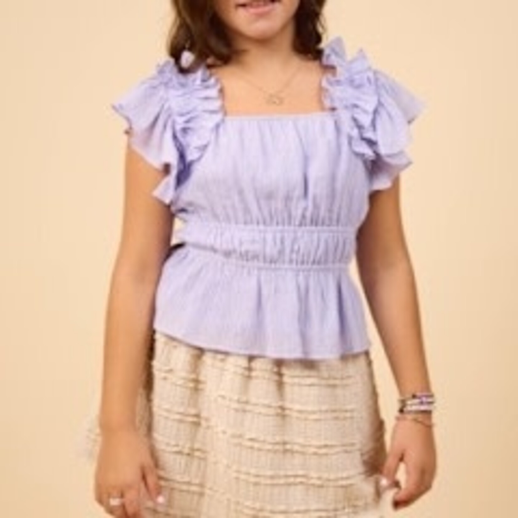 Sadie & Sage Lavender Ruffle Top
