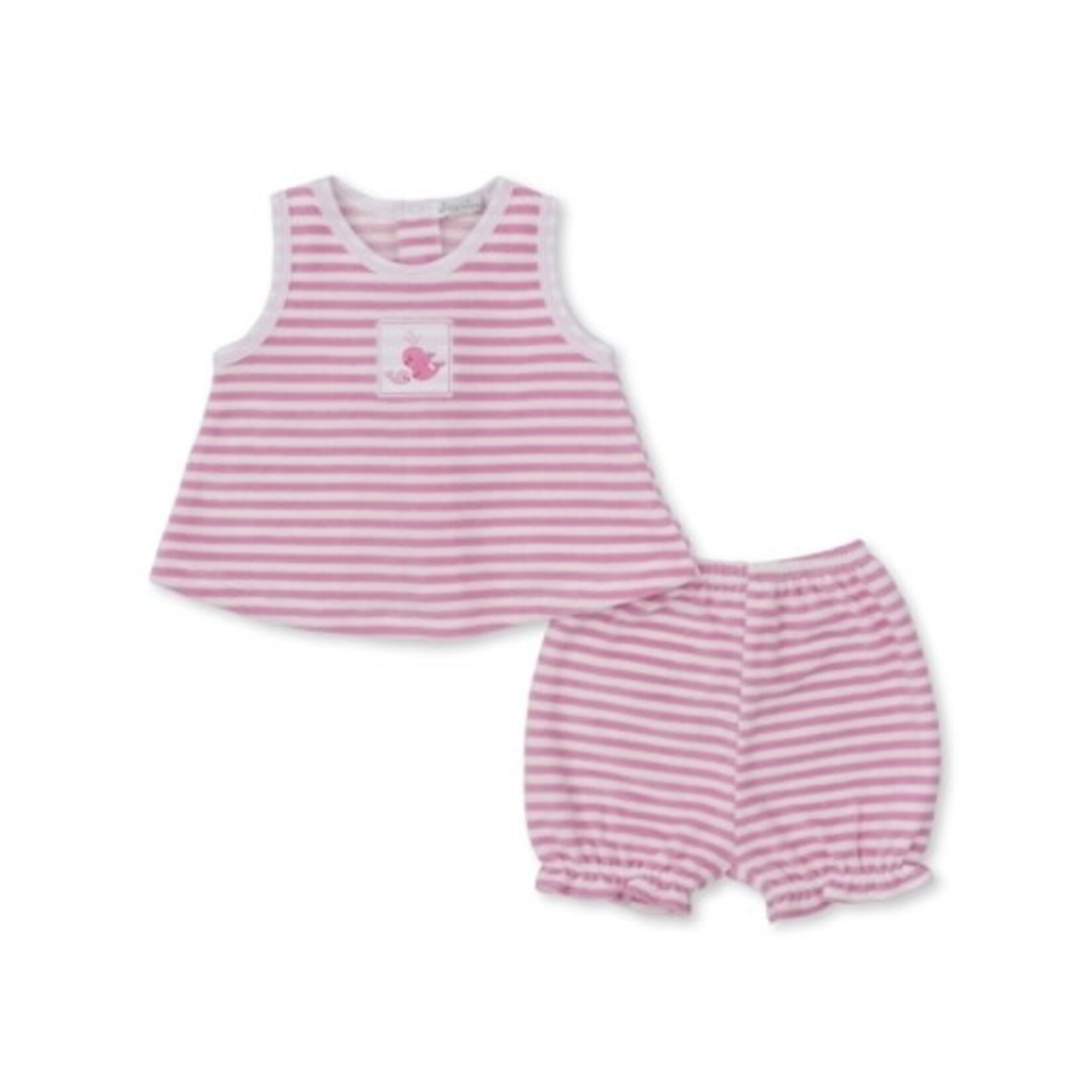 Kissy Kissy Pink Striped Terry Whale Set