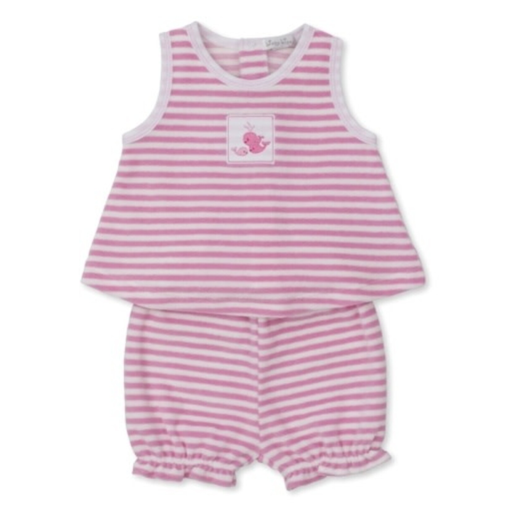 Kissy Kissy Pink Striped Terry Whale Set