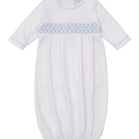 Kissy Kissy White Smocked Front CLBS25 Gown