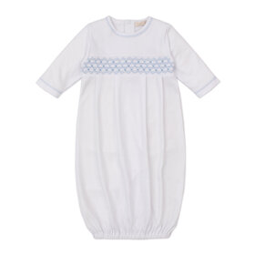 Kissy Kissy White Smocked Front CLBS25 Gown