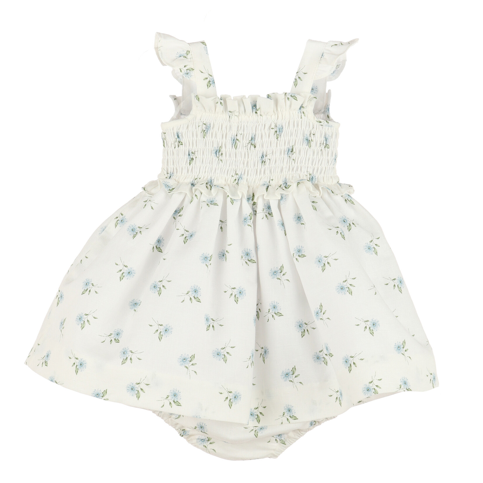 Sophie & Lucas Blue Flora Smock Sundress