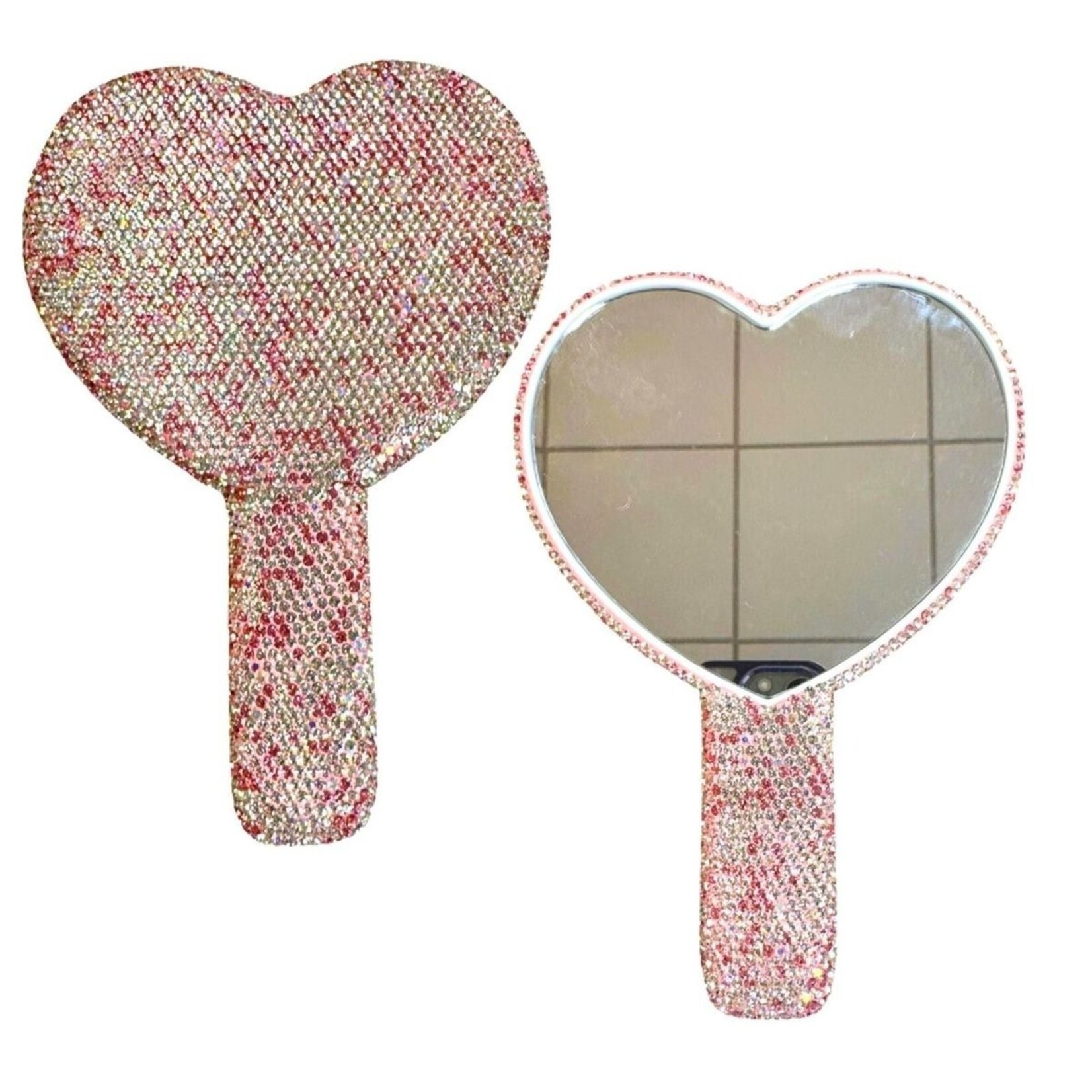 Bari Lynn Heart Shape Crystal Mirror