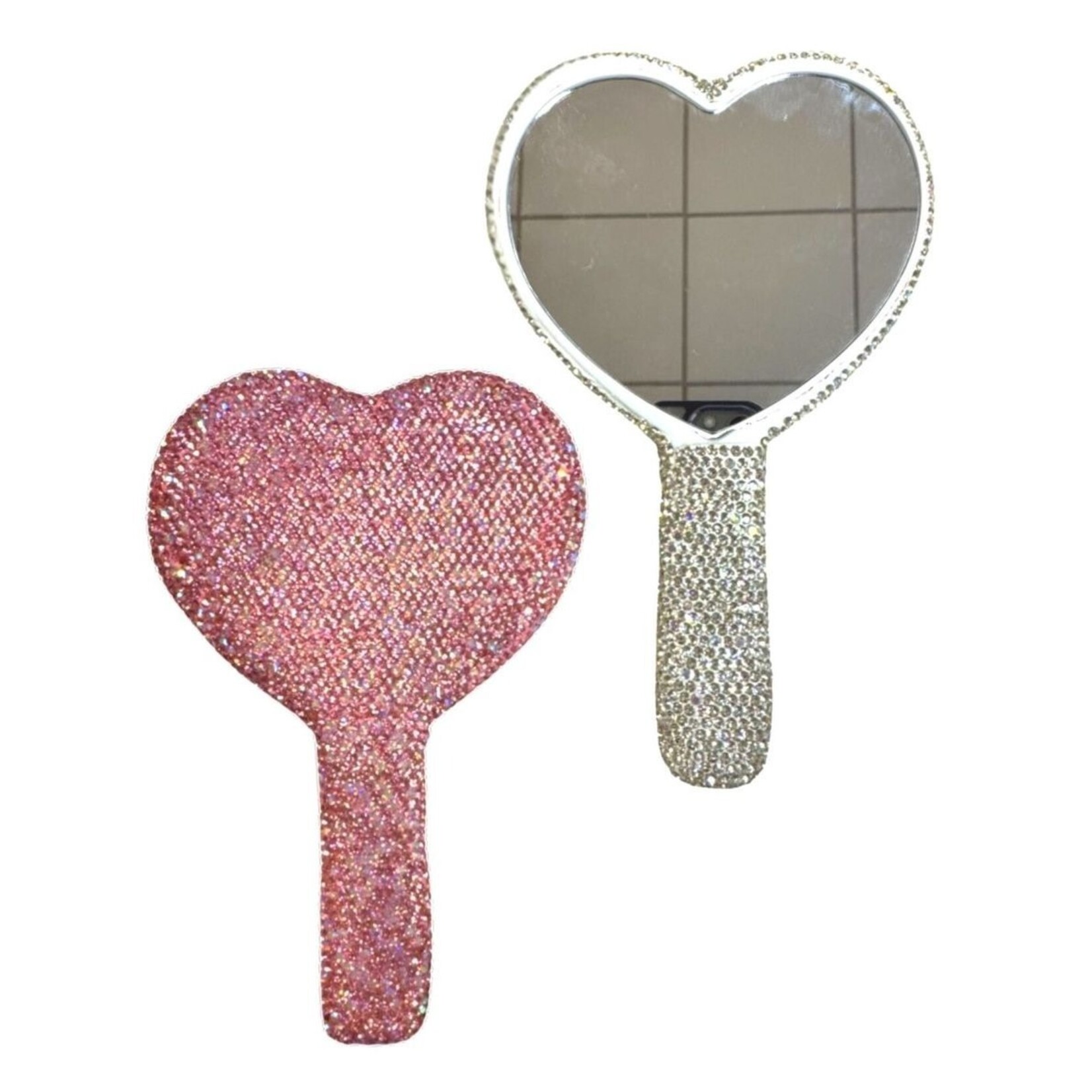 Bari Lynn Heart Shape Crystal Mirror