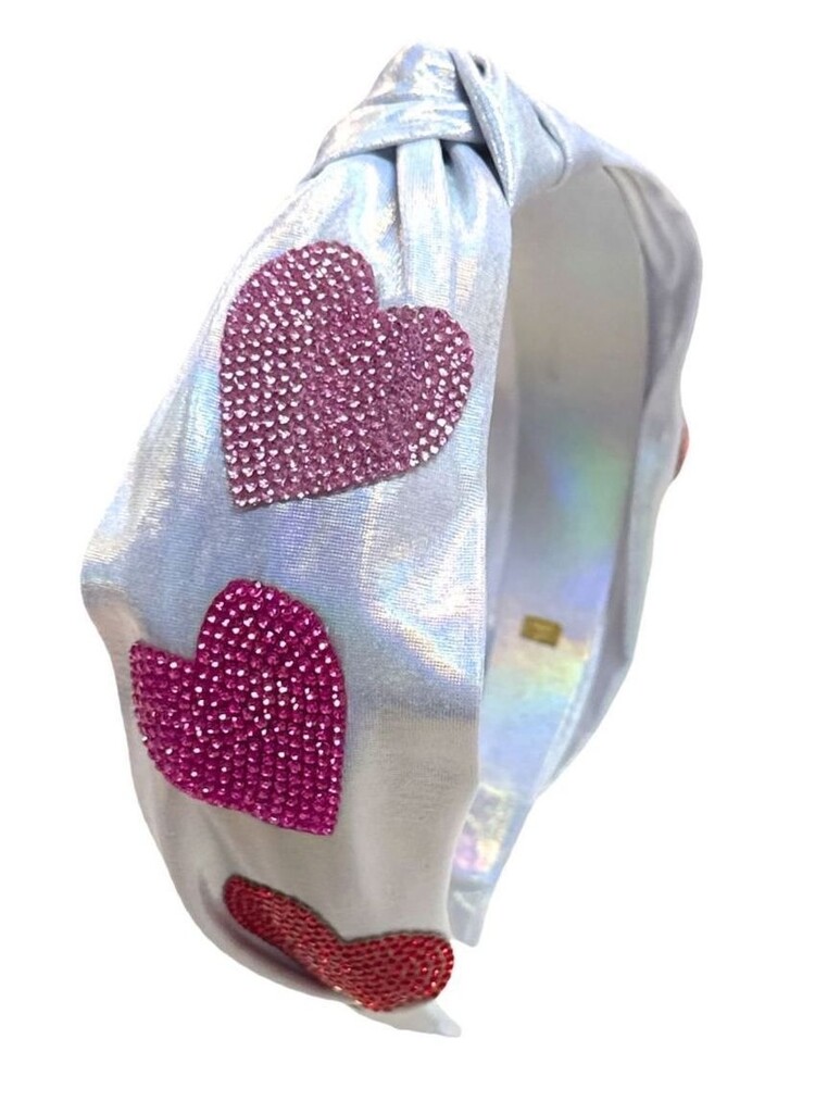 Bari Lynn Crystal HEart Metallic Knot HEadband