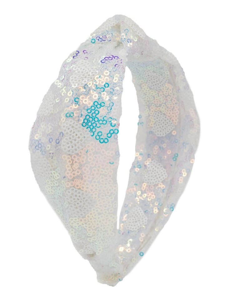 Bari Lynn Sequin Heart Knot Headband