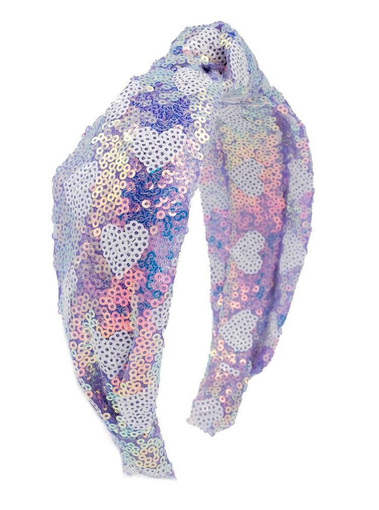 Bari Lynn Sequin Heart Knot Headband