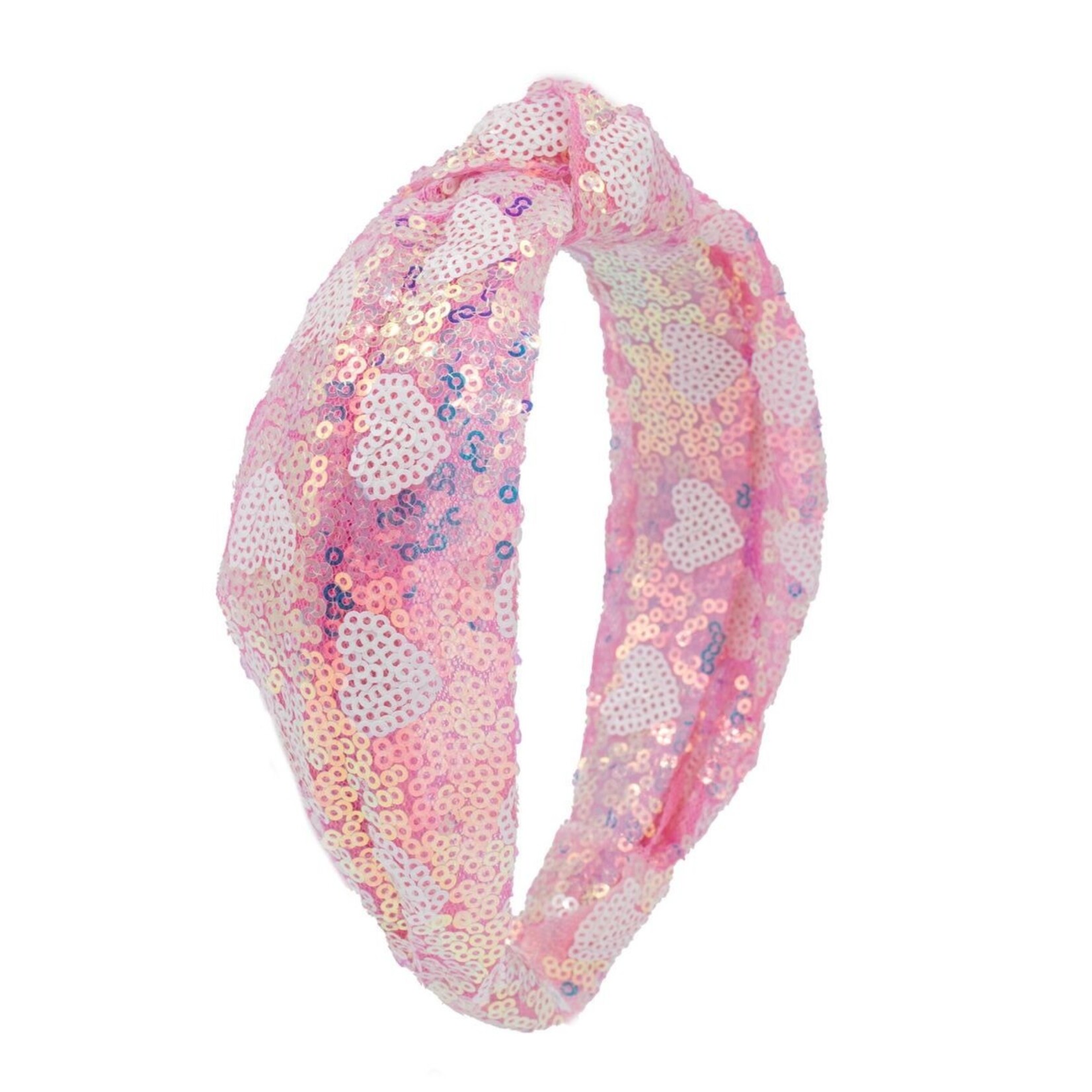 Bari Lynn Sequin Heart Knot Headband