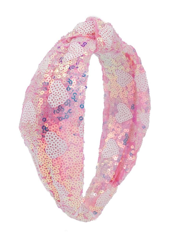 Bari Lynn Sequin Heart Knot Headband