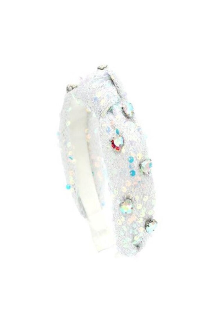 Bari Lynn Sequin Jewel Heart Headband