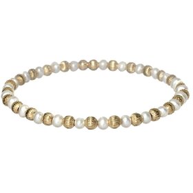 Bara Boheme Gold and Pearl Chloe Bracelet 6.5"
