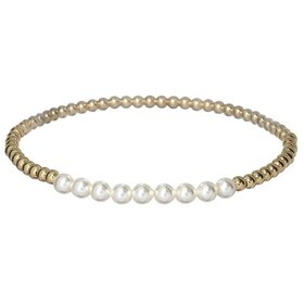 Bara Boheme Gold and Pearl Colette Bracelet 6.5"