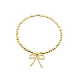 Bara Boheme Gold Classic Bow Bead Bracelet 6.5"