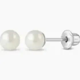 In Season Jewlery 4mm Freshwater Pearl SS Earrings