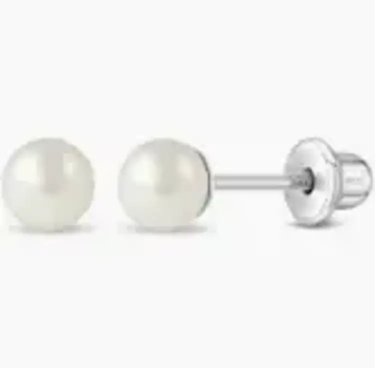 In Season Jewlery 4mm Freshwater Pearl SS Earrings