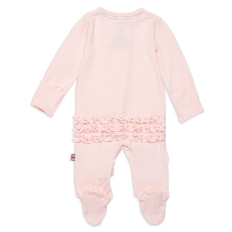 Magnetic  Me Pink Dogwood Ruffle Footie