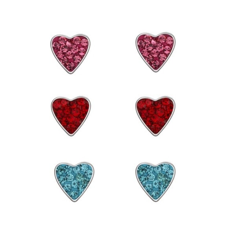 Lily Nily Crystal Hearts Stud Set