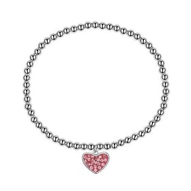Lily Nily Pink Crystal Heart Beaded Bracelet