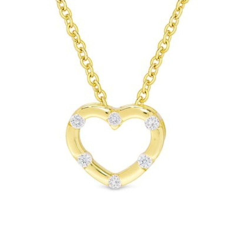 Lily Nily CZ Inlay Heart Necklace