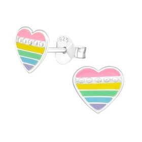 Lily Nily Rainbow Heart SS Earings