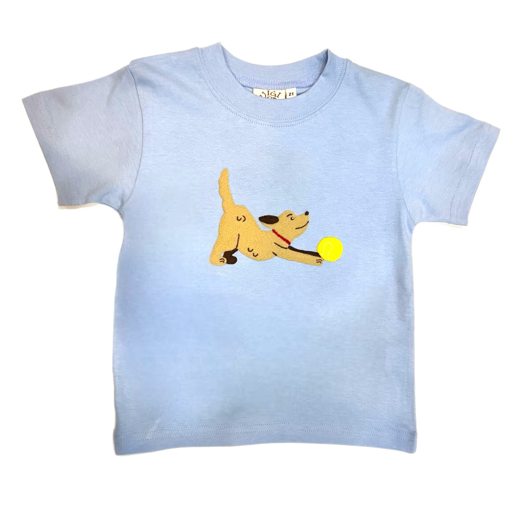 Luigi Kids Blue Puppy Playing w/Ball SS Shirt