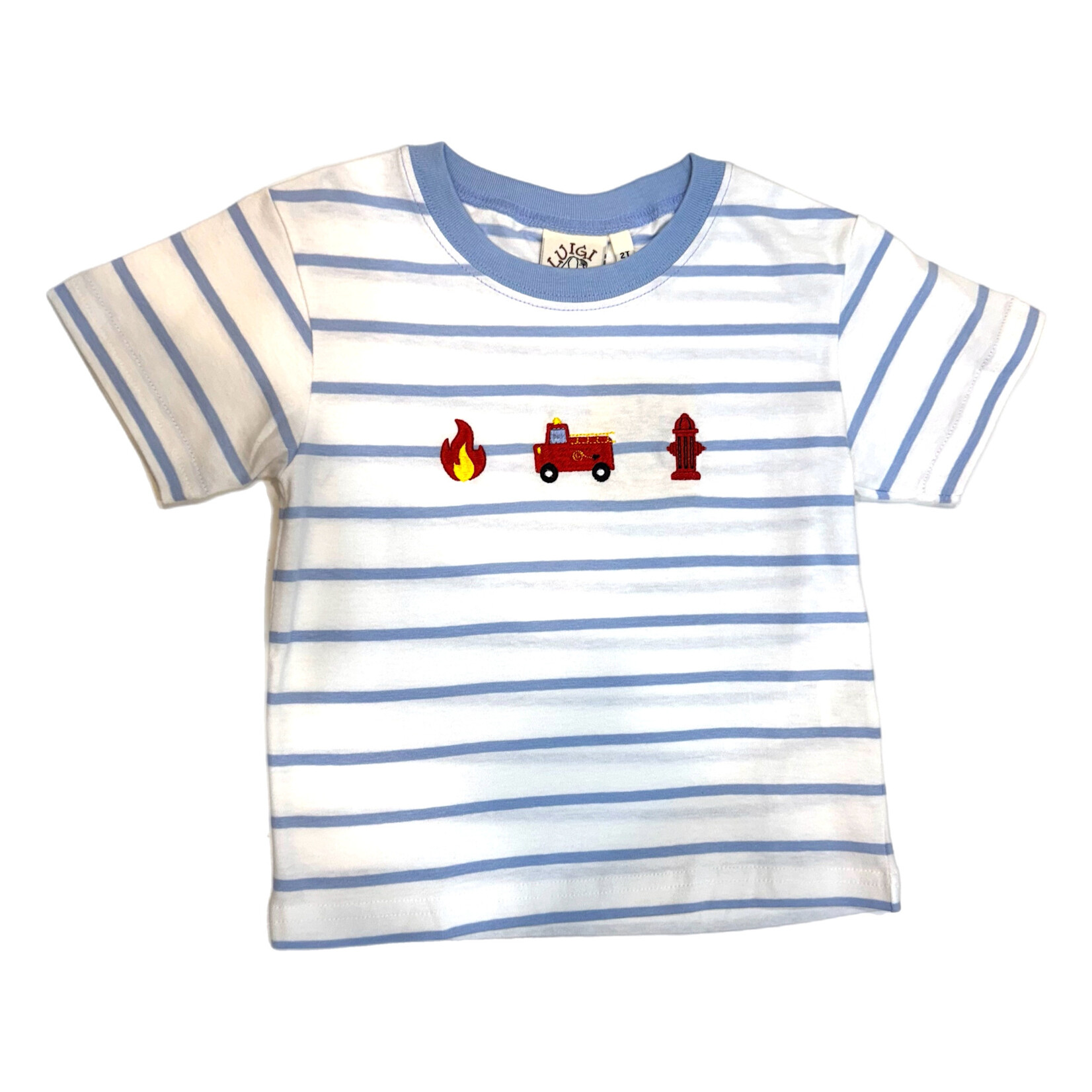 Luigi Kids Fire Icons Striped SS Shirt
