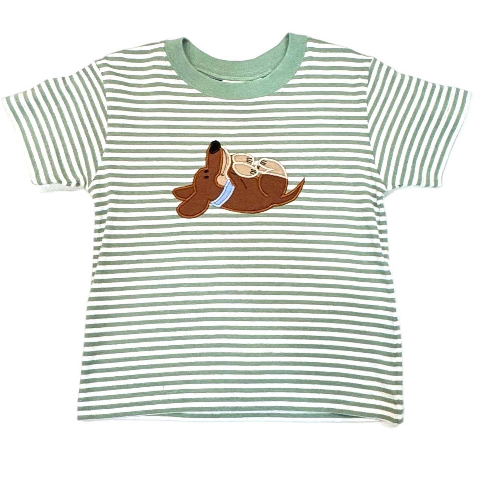 Luigi Kids Green Stripe Rolling Puppy Shirt