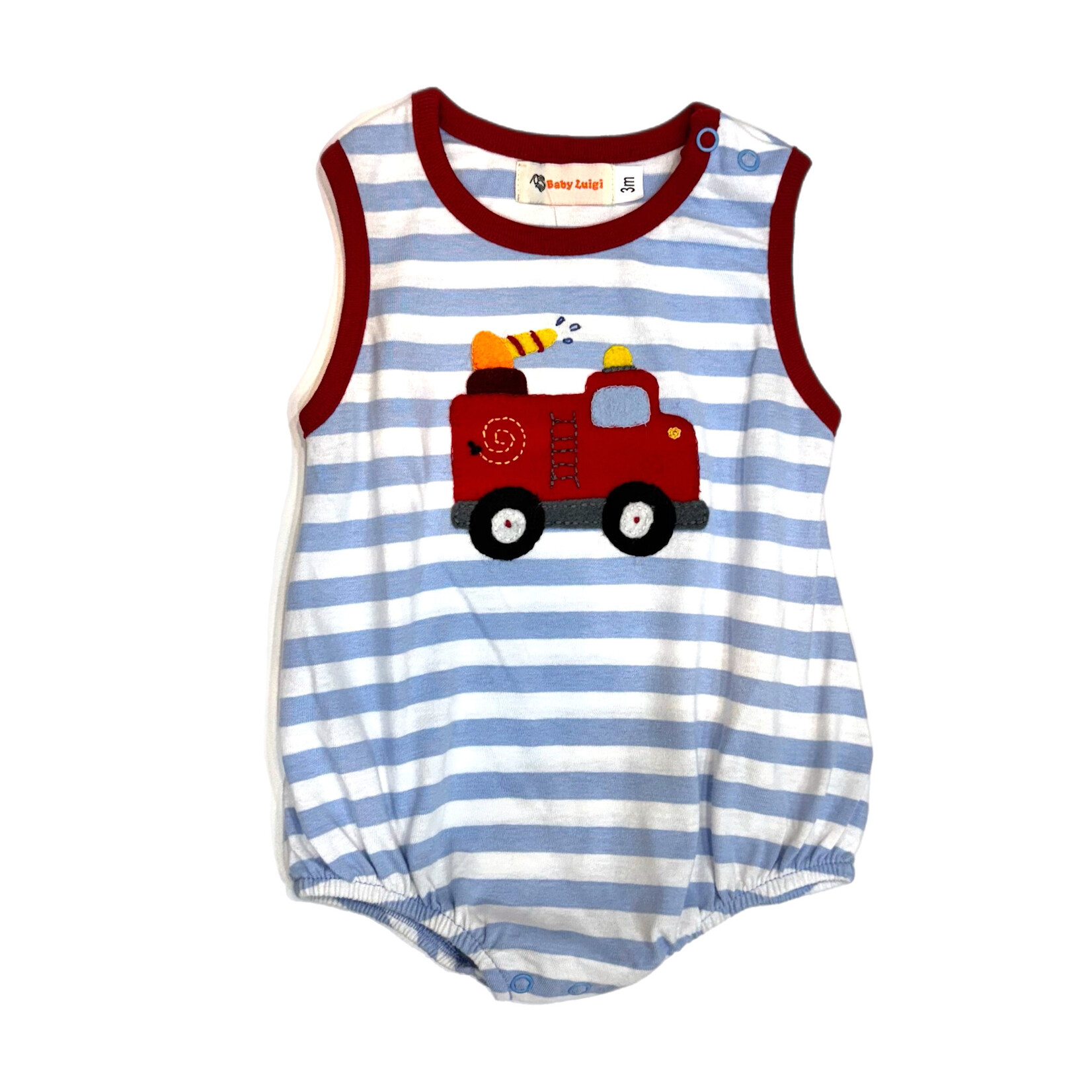 Luigi Kids Light Blue Stripe Firetruck Bubble