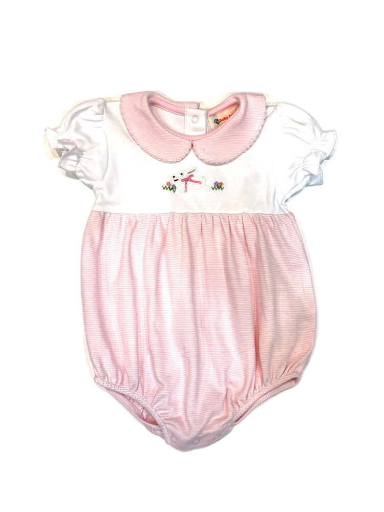 Luigi Kids LT Pink Stripe Crochet Bunny Bubble