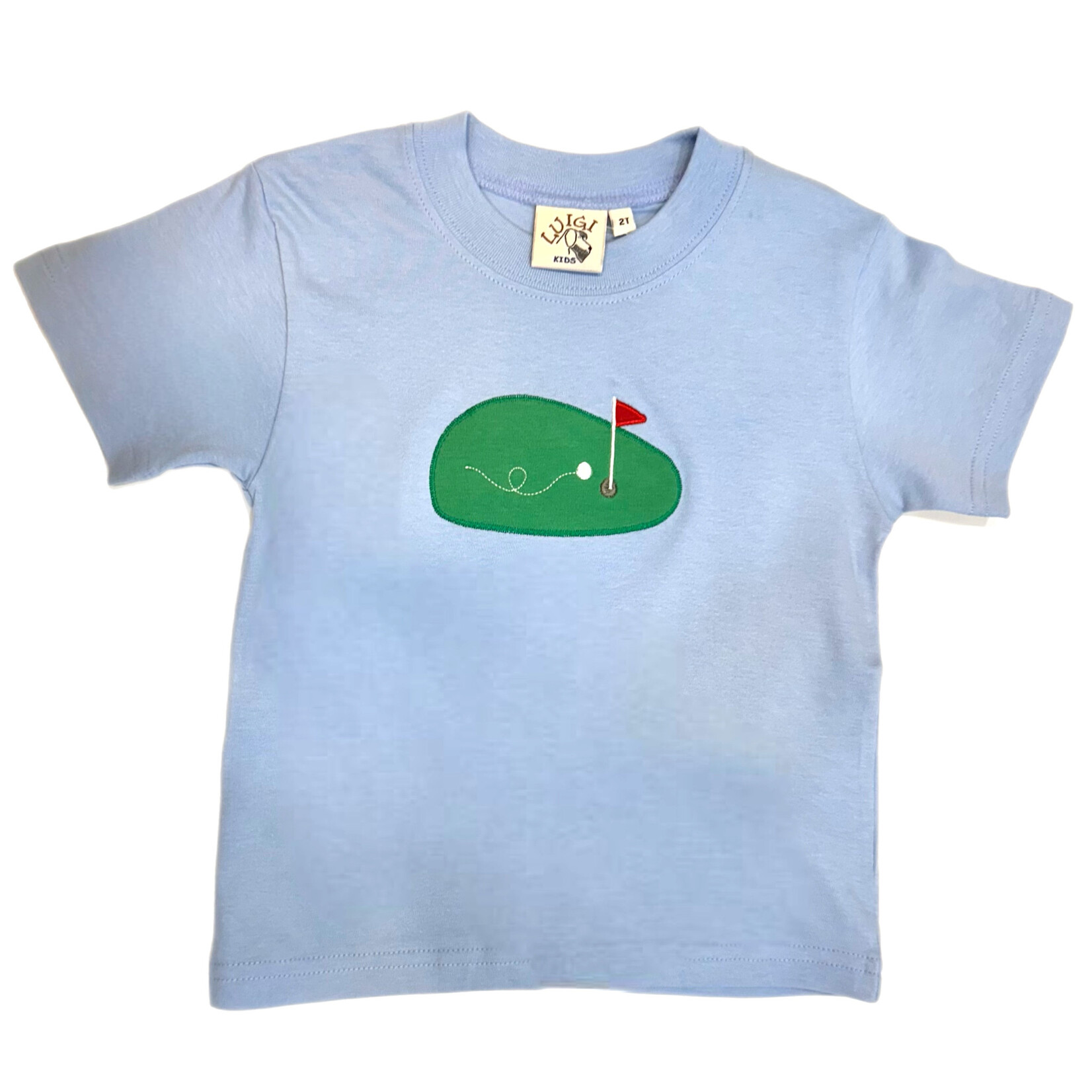 Luigi Kids Blue Golf Green w/Ball SS Shirt
