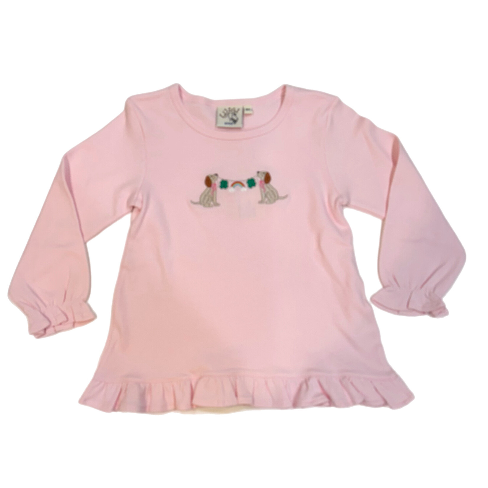 Luigi Kids Pink Shamrock Lab Ruff Top