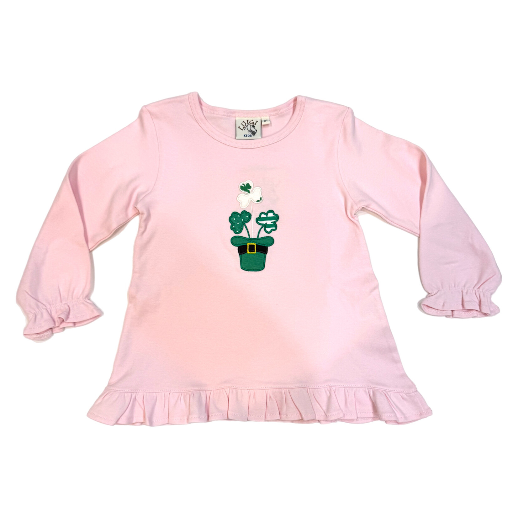 Luigi Kids Pink Shamrock Flower Shirt