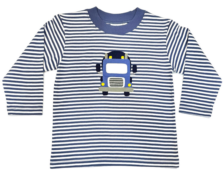 Luigi Kids Steel Blue LS Semi Truck Shirt