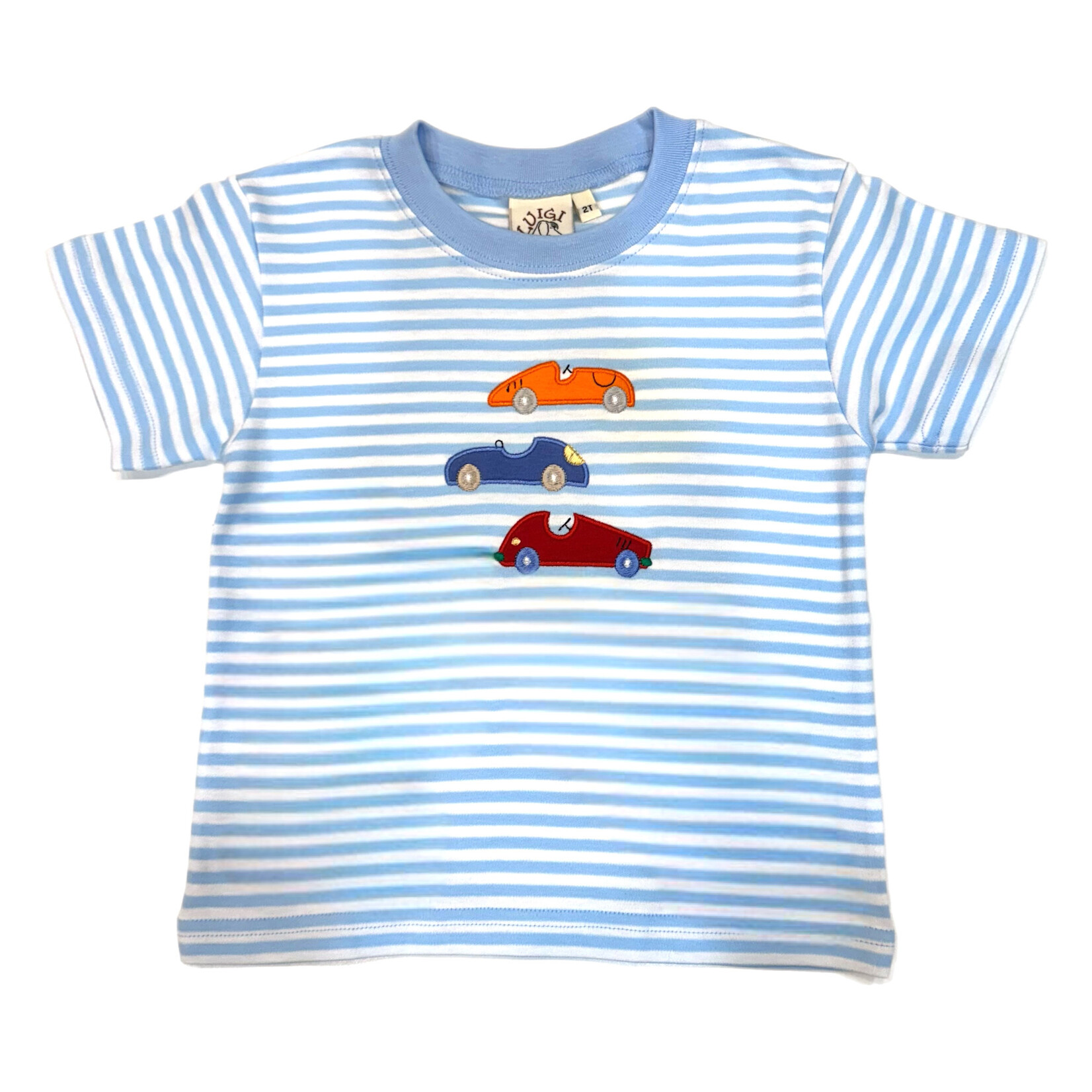 Luigi Kids Triple Stacked Cars Striped SS Shirt