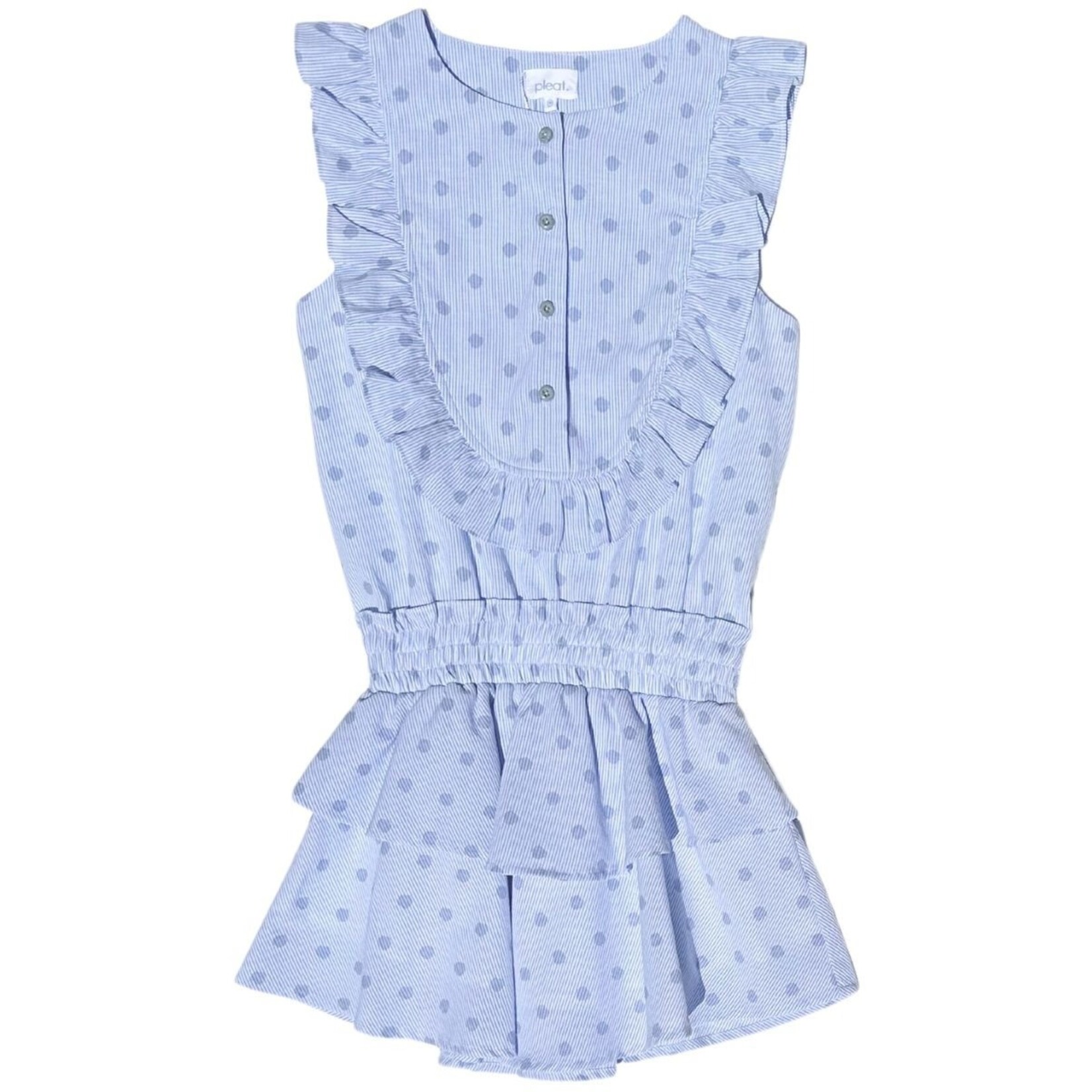 Pleat Jane Dress Blue Dot