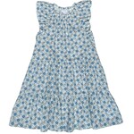 Pleat Layla Dress Blue Trellis