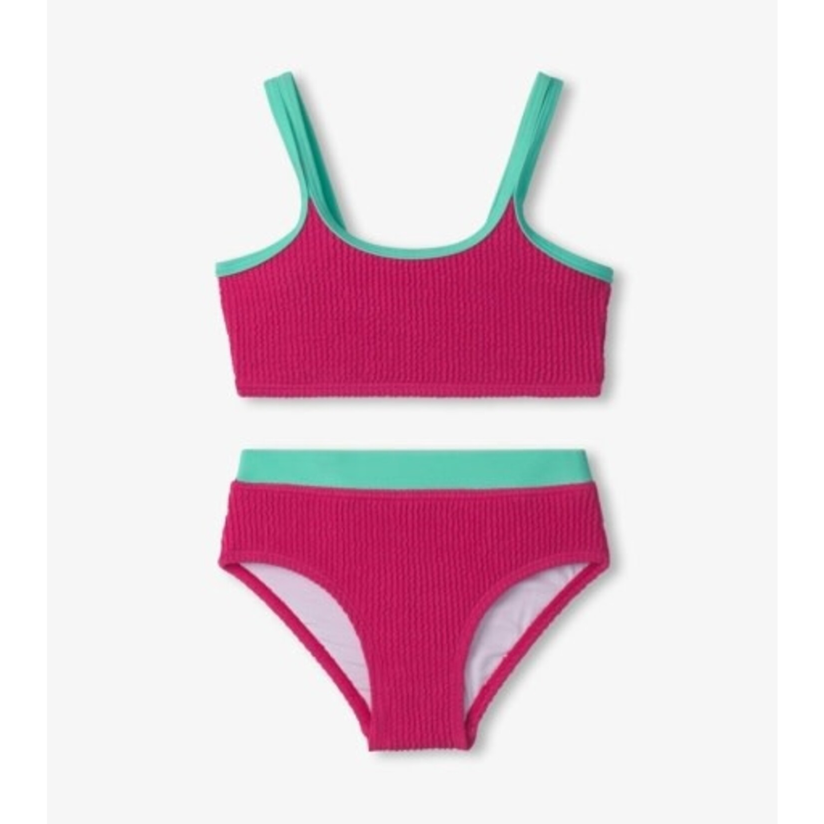 fuchsia purple contrast trim bikini