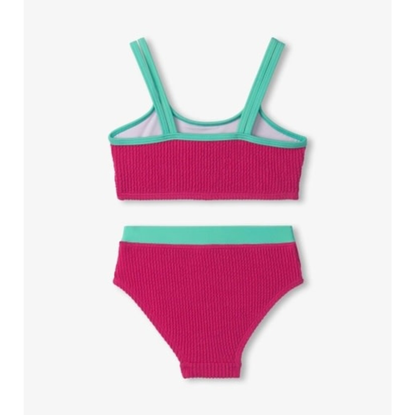 fuchsia purple contrast trim bikini