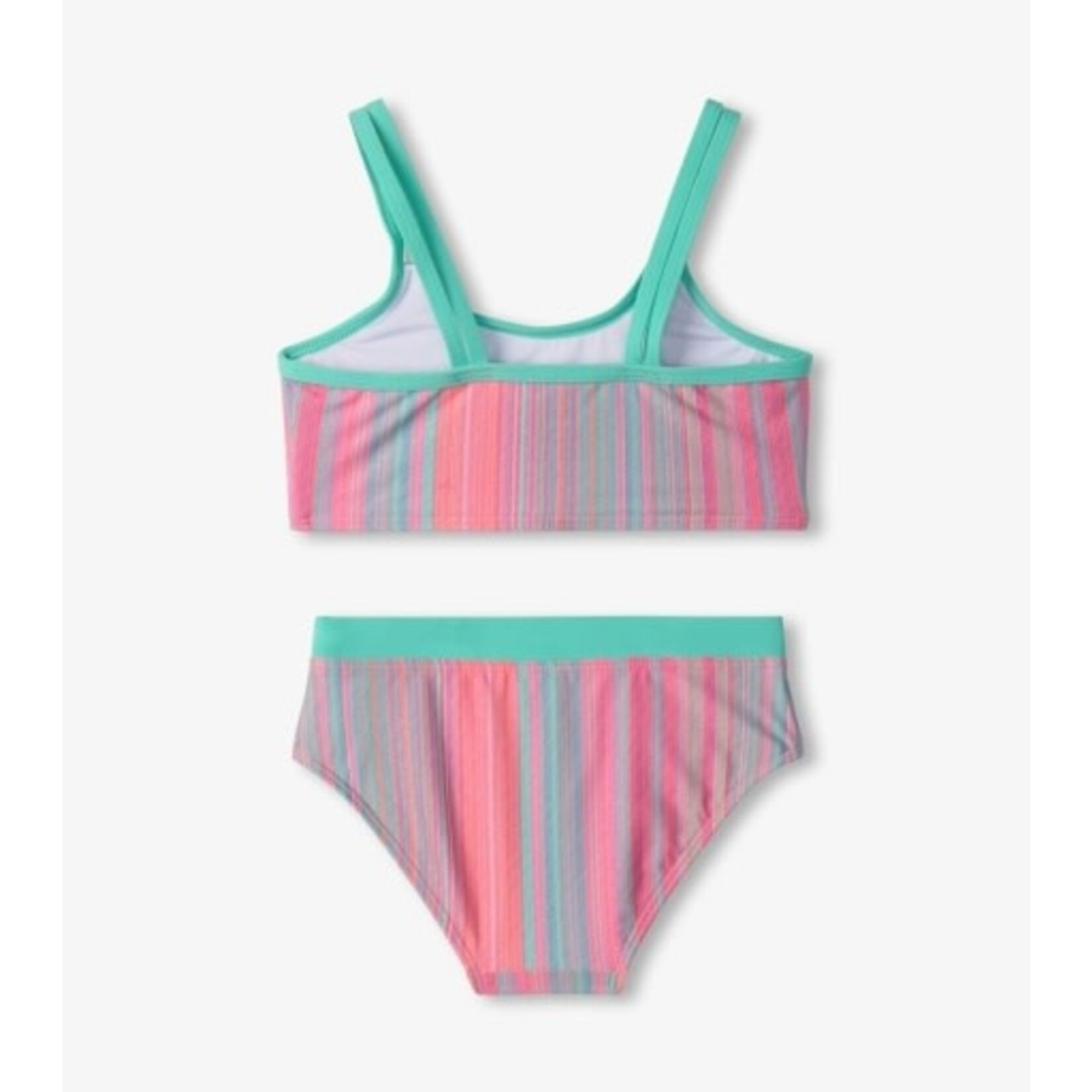 shimmer stripe contrast trim bikini