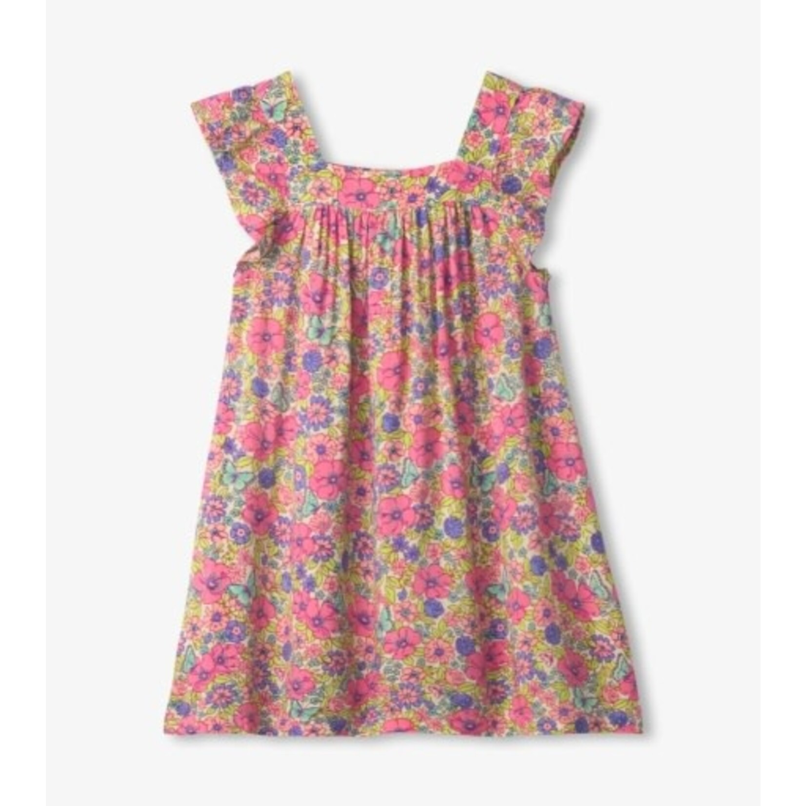 groovy flowers flutter puff dress