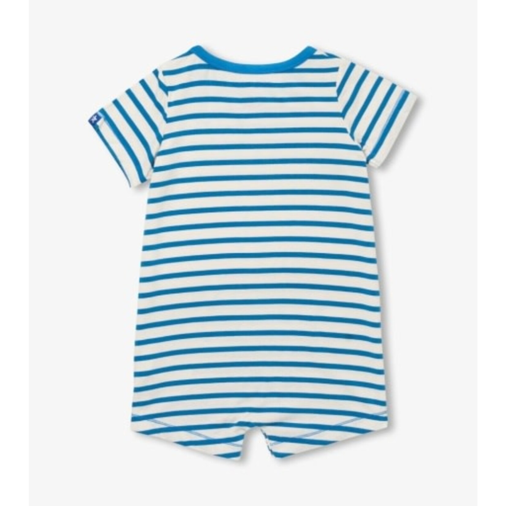 shark stripes bamboo romper