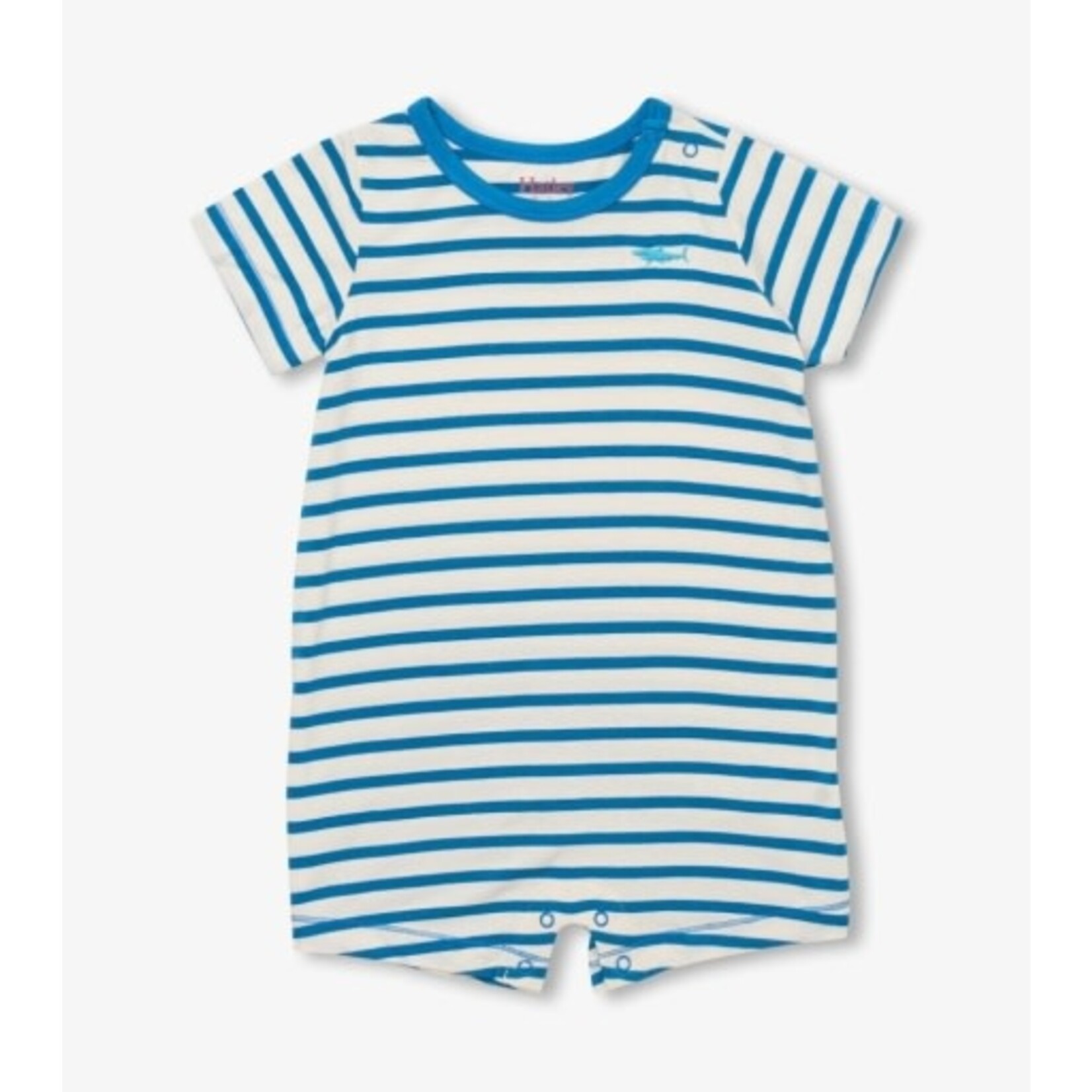 shark stripes bamboo romper
