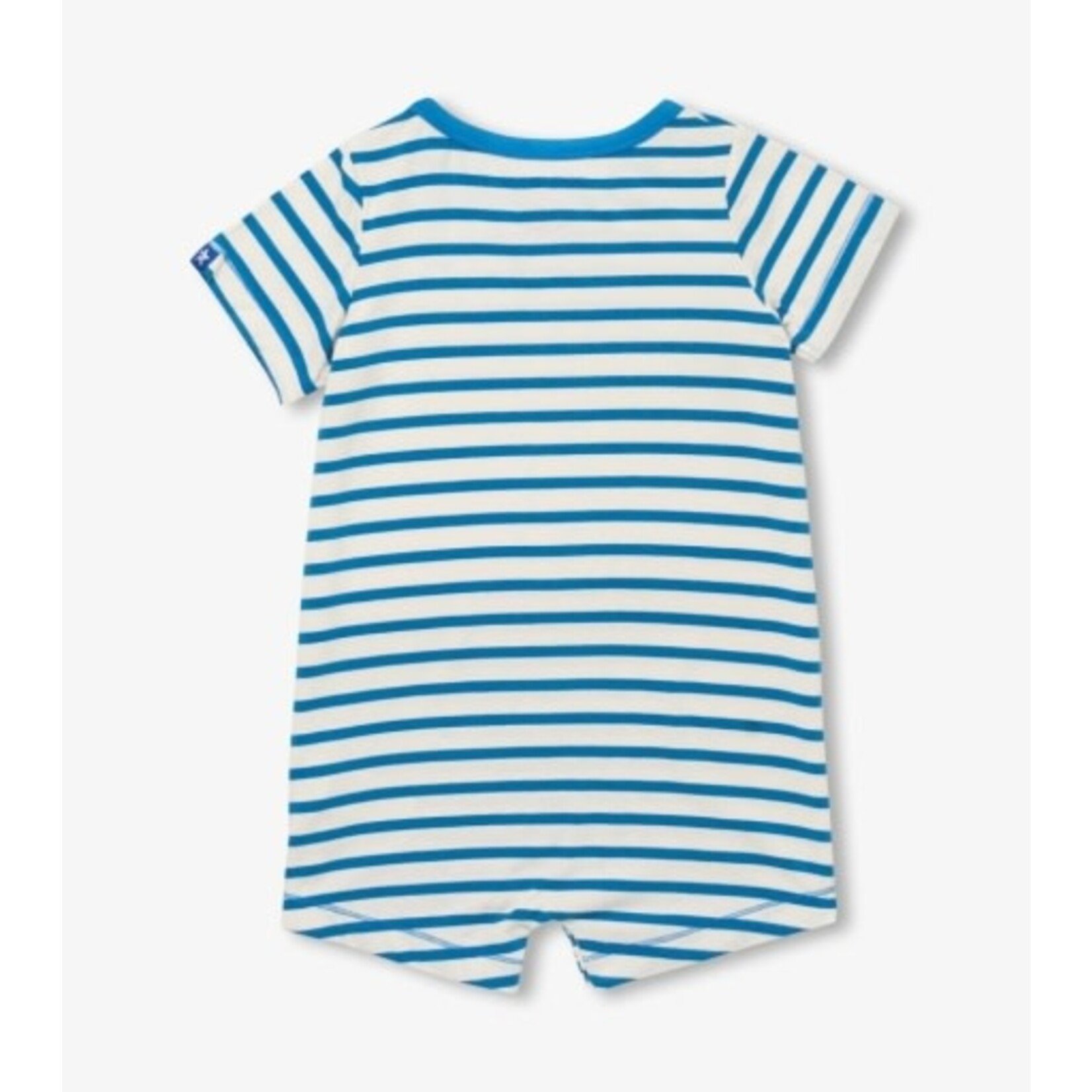 shark stripes bamboo romper