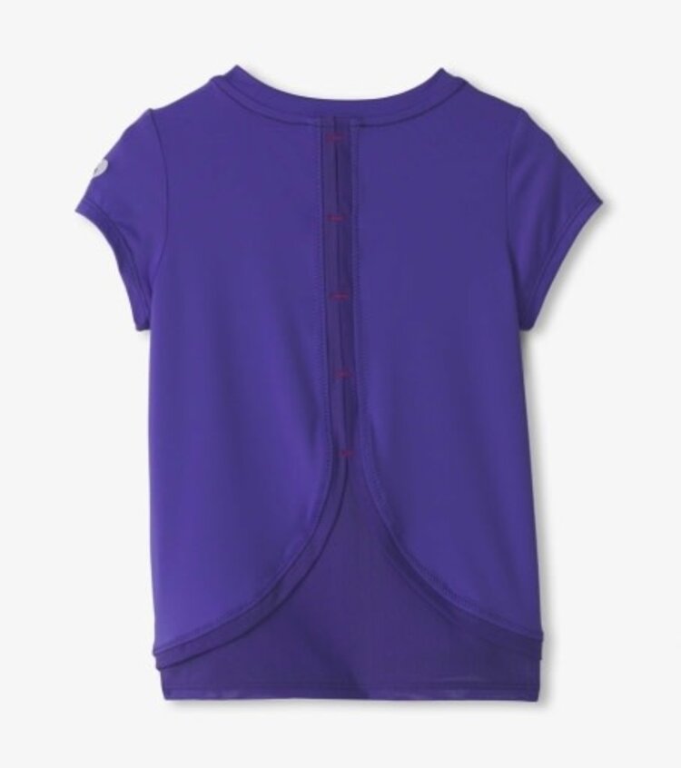 purple opulence mesh trim tee